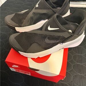 Nike Black and White Mesh Slip-Ons